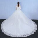 One-word Shoulder Wedding Dress Bride New Long Trailing Dream Princess Korean Long-sleeved Slim Wedding Dress