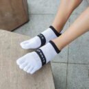 Men’s Breathable Cotton Five-Toe Sports Socks - Summer Lightweight Toe Socks with Moisture-Wicking & Barefoot Feel for Running, Yoga, Gym-5PRS