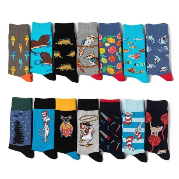 New Male Manufacturer Trend Cartoon Socks Women's Cotton Animation Socks Men's Socks Wholesale Animal Socks-5PRS - Image 4