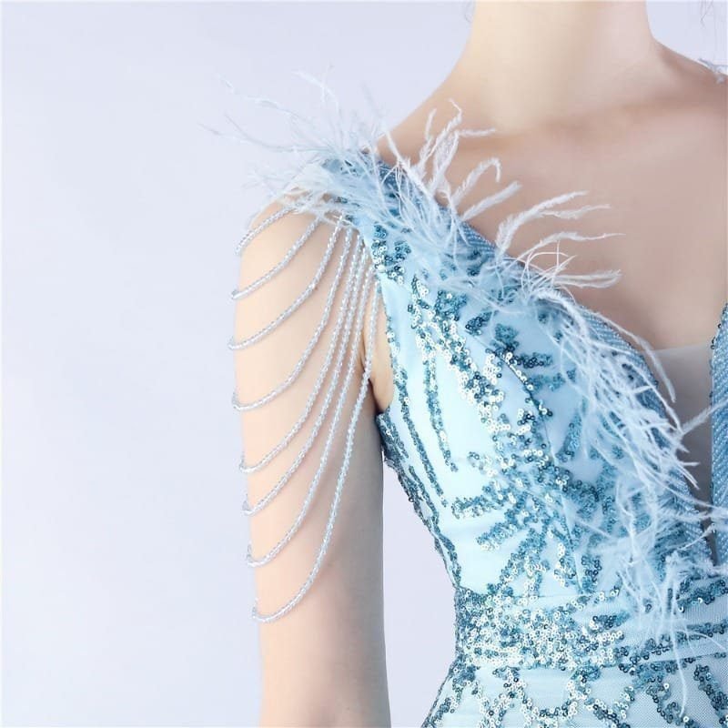 Luxe Feather & Sequin Maxi Gown | Heavy Beadwork 86 103A2782.jpg