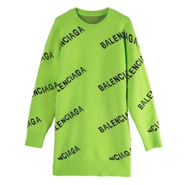 Avocado Green Sweater Women's Clothing Retro Hong Kong Flavor Foreign Style Fashion Loose Large Version European Lazy Wind Wear Large Size Tide - Image 5