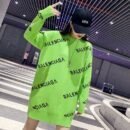 Avocado Green Sweater Women's Clothing Retro Hong Kong Flavor Foreign Style Fashion Loose Large Version European Lazy Wind Wear Large Size Tide