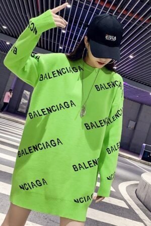 Avocado Green Sweater Women's Clothing Retro Hong Kong Flavor Foreign Style Fashion Loose Large Version European Lazy Wind Wear Large Size Tide