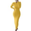 Autumn and Winter New Women's Fashion Twist Long-sleeved Woolen Dress