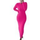 Autumn and Winter New Women's Fashion Twist Long-sleeved Woolen Dress