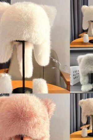 Environmentally Friendly Hair Imitation Fox Hair Raccoon Thickened Warm Princess Fashionable Ear Protection Hat