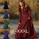 Classic Medieval Central European Party Long Sleeve Crewneck Slim Fit Women's Dress