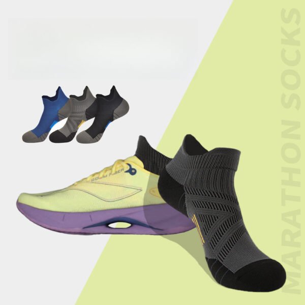 Coolmax Running Socks 7A Antibacterial Men's Summer Deodorant Sweat-absorbing Non-slip Pressure Socks-3PRS