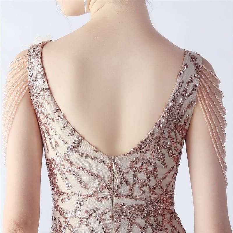 Luxe Feather & Sequin Maxi Gown | Heavy Beadwork 58 103A2629.jpg