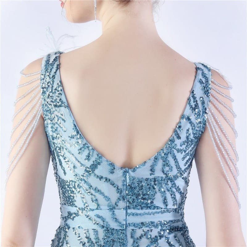 Luxe Feather & Sequin Maxi Gown | Heavy Beadwork 85 103A2780.jpg
