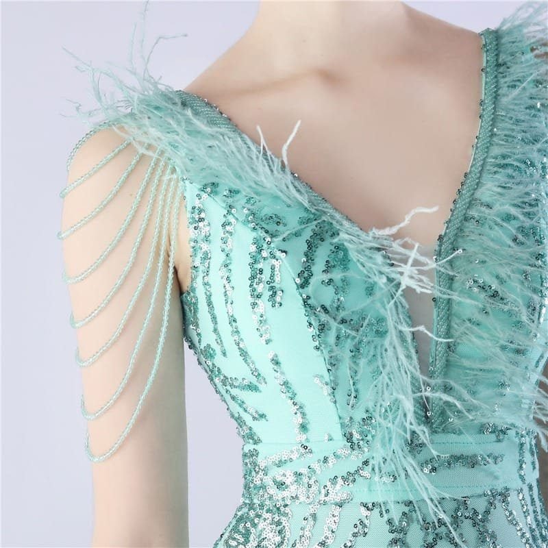 Luxe Feather & Sequin Maxi Gown | Heavy Beadwork 104 103A2871.jpg