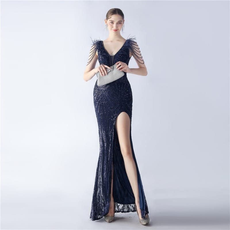 Luxe Feather & Sequin Maxi Gown | Heavy Beadwork 20 103A2443.jpg