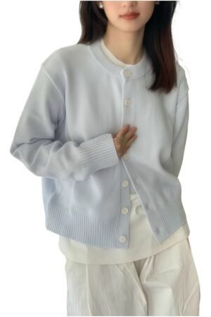 Gentle Wind Candy Color Knitted Cardigan Women's Spring New Soft Waxy Short Thin Top