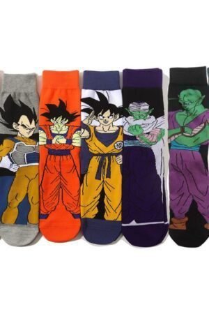 Men's Dragon Ball Cotton Long Tube Tide Socks Four Seasons Medium Tube Women's Animation Animation Men's Socks-5PRS
