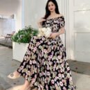 Prairie Dream Dress: Tiered Cotton Maxi - Cold Shoulder & Smocked Waist