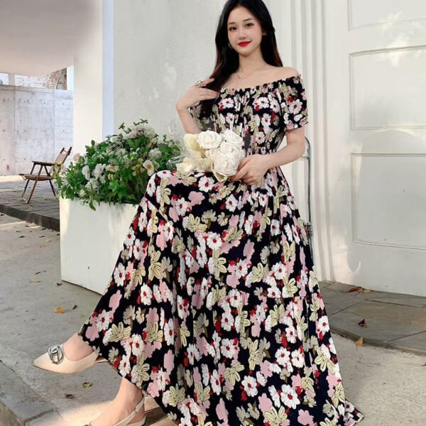 Prairie Dream Dress: Tiered Cotton Maxi - Cold Shoulder & Smocked Waist - Image 22