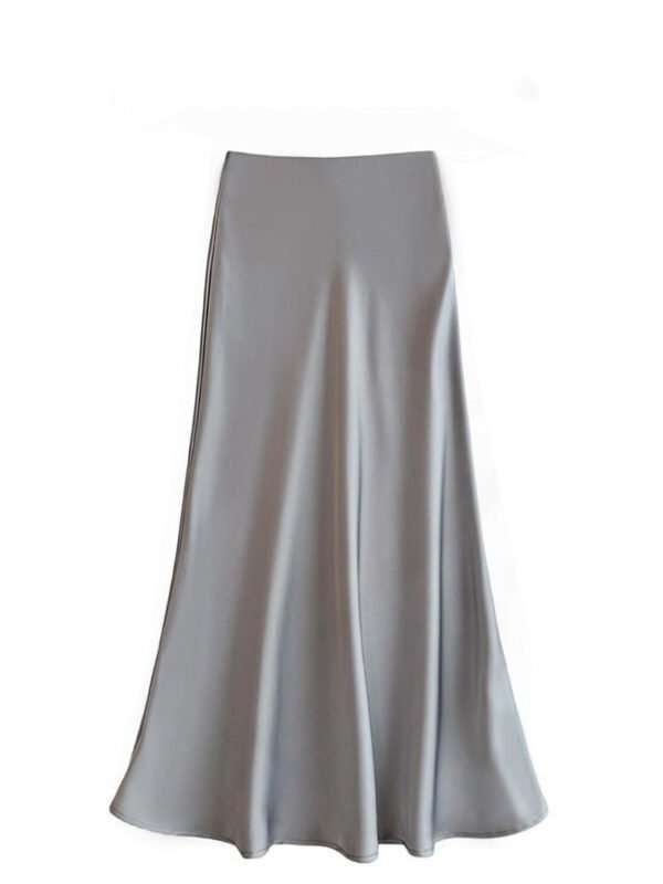 French Temperament Acetic Acid Satin Drape Skirt Women's Spring and Summer Solid Color High Waist Hip-wrapped Fishtail Skirt A-word Long Skirt - Image 16