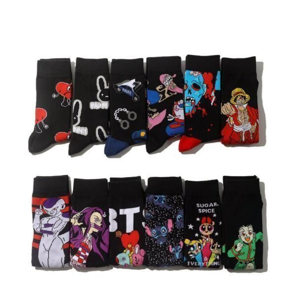 Men's Wholesale Trendy Socks Female Animation Cartoon Cotton Socks Comic Male Medium Tube Pirate Socks-5PRS 5 Men's Wholesale Trendy Socks Female Animation Cartoon Cotton Socks Comic Male Medium Tube Pirate Socks-5PRS - Image 5