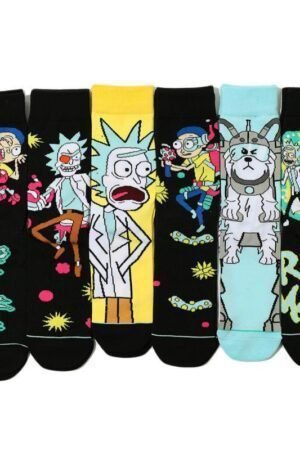 Men's Cotton Socks and Women's Animation Medium Tube Men's Socks Wholesale Medium Tube Couple Socks-5prs