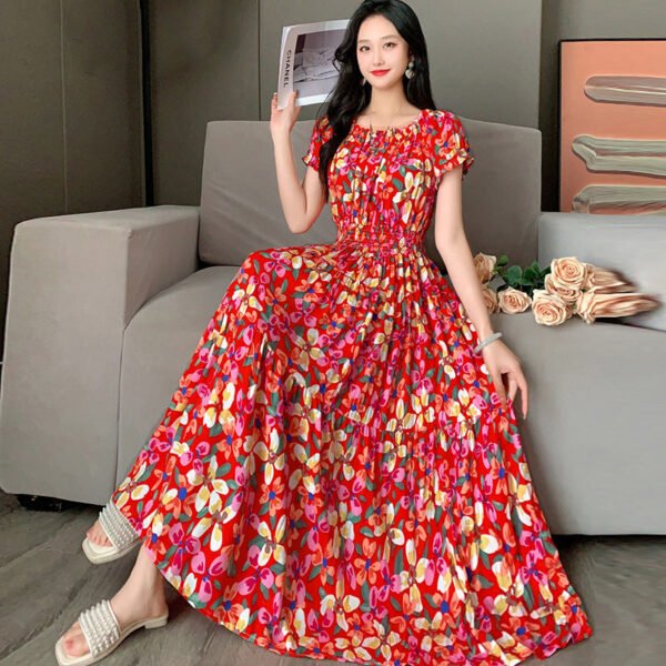 Prairie Dream Dress: Tiered Cotton Maxi - Cold Shoulder & Smocked Waist - Image 31
