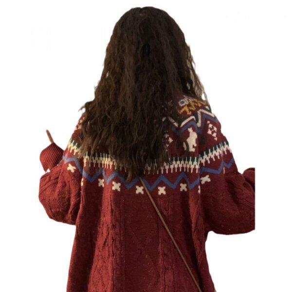 New Year's Red Sweater for Women's Autumn and Winter New Lazy Wind Niche Knitted Sweater for Women - Image 5