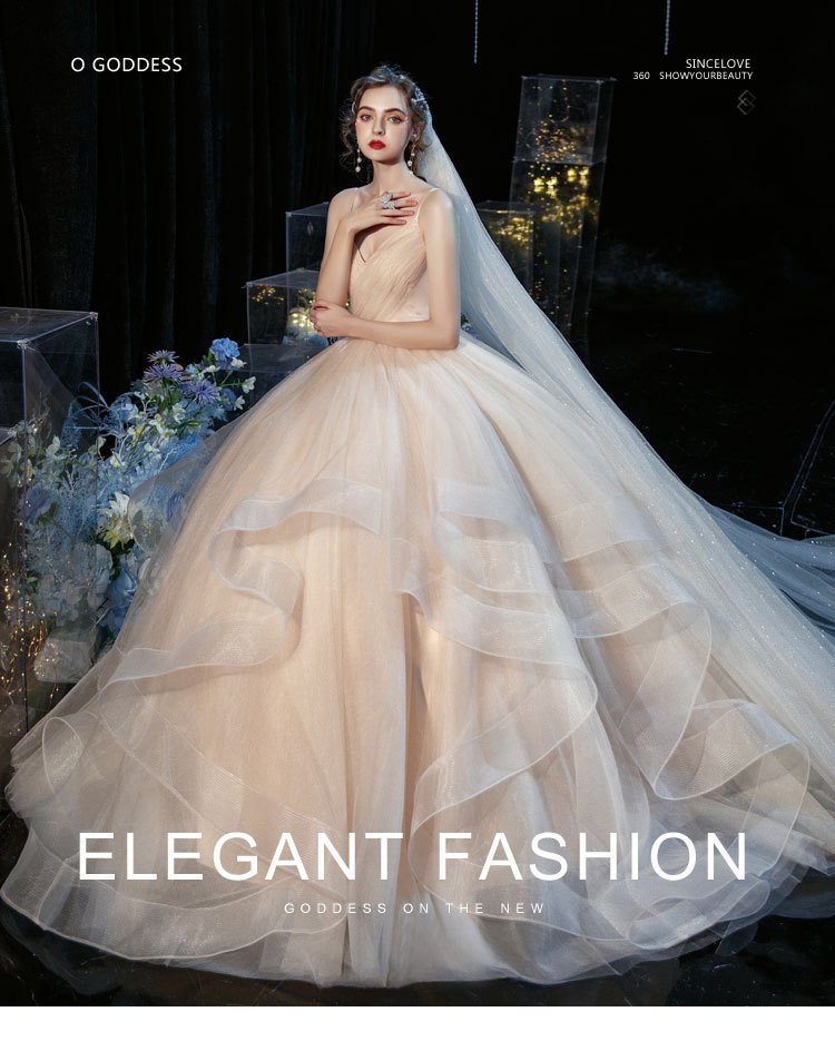 New Temperament Sexy Deep V Wedding Dress, Tube Top Suspender Qi Di Mesh Wedding Photo Wedding Dress 10 undefined