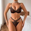 Onyx Noir Set - Industrial-Chain Accents & Corsetry Suspension for Nightlife & Editorial Shoots