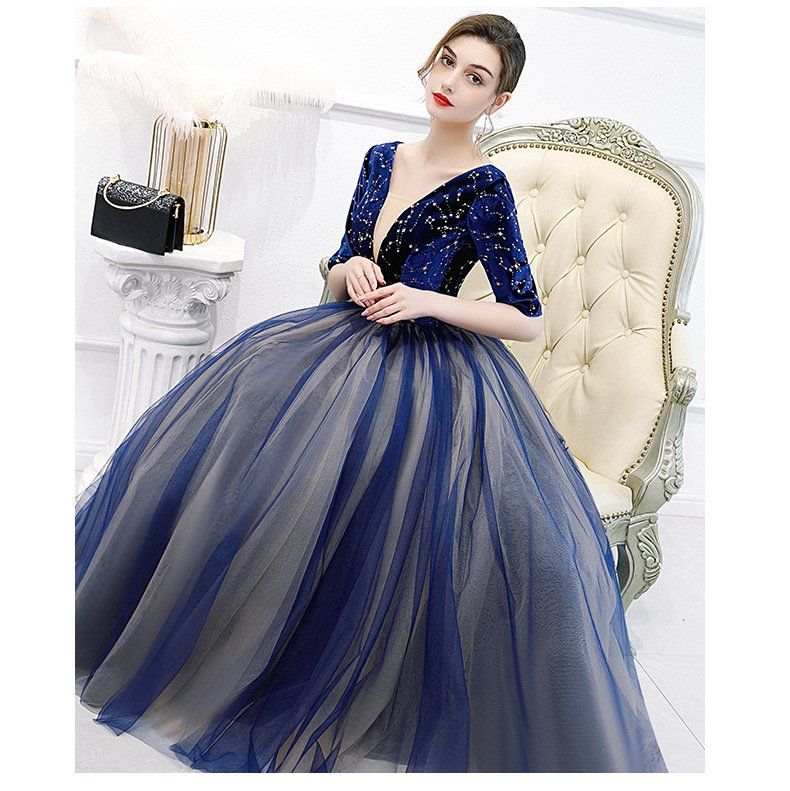 Color Yarn New Chorus Performance Student Vocal Solo Art Test Clothing Puffy Skirt Long Evening Dress Women 15 O1CN015GbH2n1eWAsPflCAR 2215436973878 0 cib