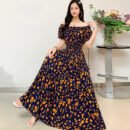 Prairie Dream Dress: Tiered Cotton Maxi - Cold Shoulder & Smocked Waist