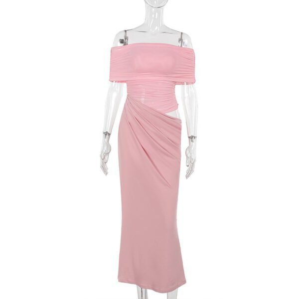 Celebrity-Inspired Sexy Bodycon Dress: One-Shoulder Cut-Out Waist Autumn Slim Midi Dress for Women - Image 5