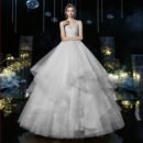 New Temperament Sexy Deep V Wedding Dress, Tube Top Suspender Qi Di Mesh Wedding Photo Wedding Dress