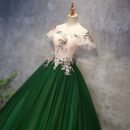 Fairy Evening Dress New Green Art Exam Bel Canto Dance ** Singing Hosting Trouser Dress Shoulder Performance Dress Female Skinny