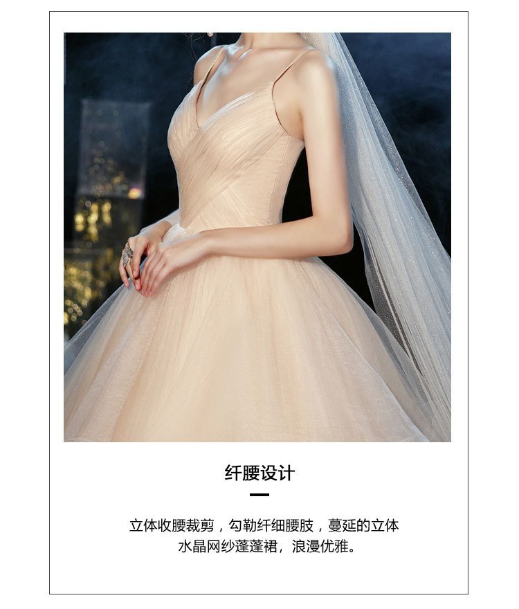 New Temperament Sexy Deep V Wedding Dress, Tube Top Suspender Qi Di Mesh Wedding Photo Wedding Dress 14 undefined