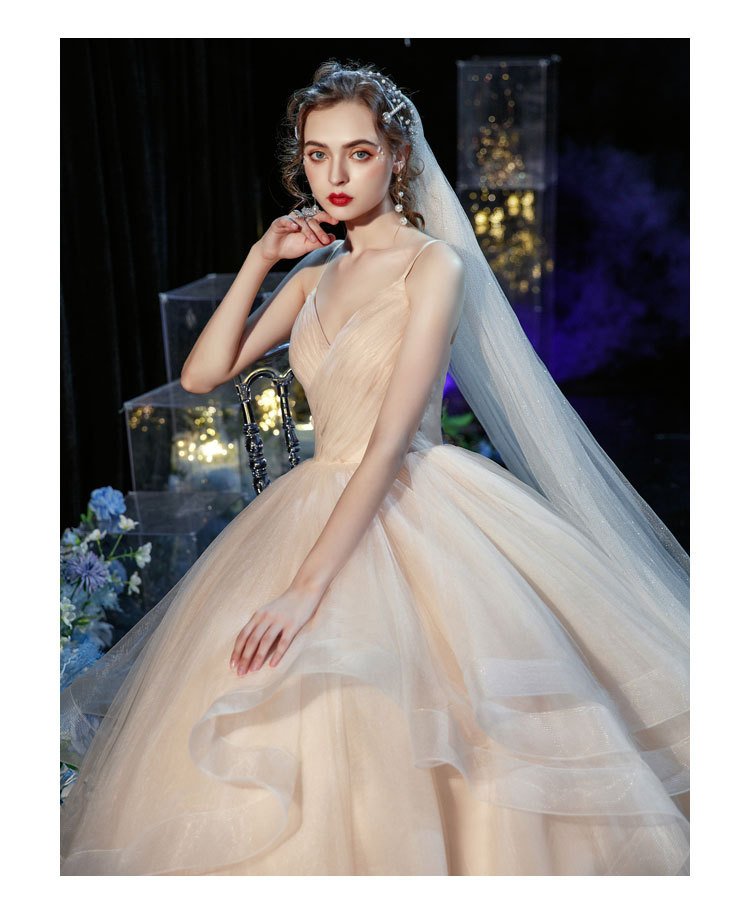 New Temperament Sexy Deep V Wedding Dress, Tube Top Suspender Qi Di Mesh Wedding Photo Wedding Dress 19 undefined