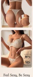 French Lace Bralette Set: Sheer Lift & Side-Support