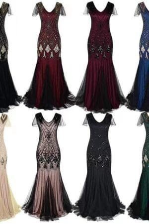 1920 Sequined Dress Retro Dress Plus Size Banquet Wedding Dress Women