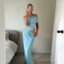 Celebrity-Inspired Sexy Bodycon Dress: One-Shoulder Cut-Out Waist Autumn Slim Midi Dress for Women