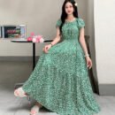 Prairie Dream Dress: Tiered Cotton Maxi - Cold Shoulder & Smocked Waist