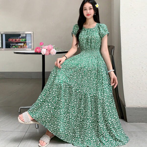 Prairie Dream Dress: Tiered Cotton Maxi - Cold Shoulder & Smocked Waist - Image 11