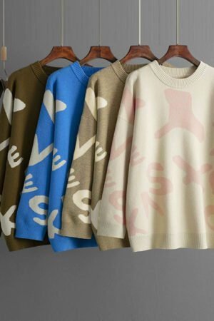 Cozy Women’s Chunky Knit Sweater - Oversized Cable Jacquard Top, Longline Loose Fit Winter Layering Sweater Shirt