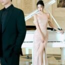 Evening Dress Fine Flash Light Luxury High Temperament Bridal Engagement Banquet Dress One-word Shoulder French Travel Photo Light Wedding Dress