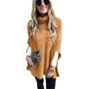 New Turtleneck Solid Color Street Hipster Sweater Loose Fashion Sweater Women's Shawl