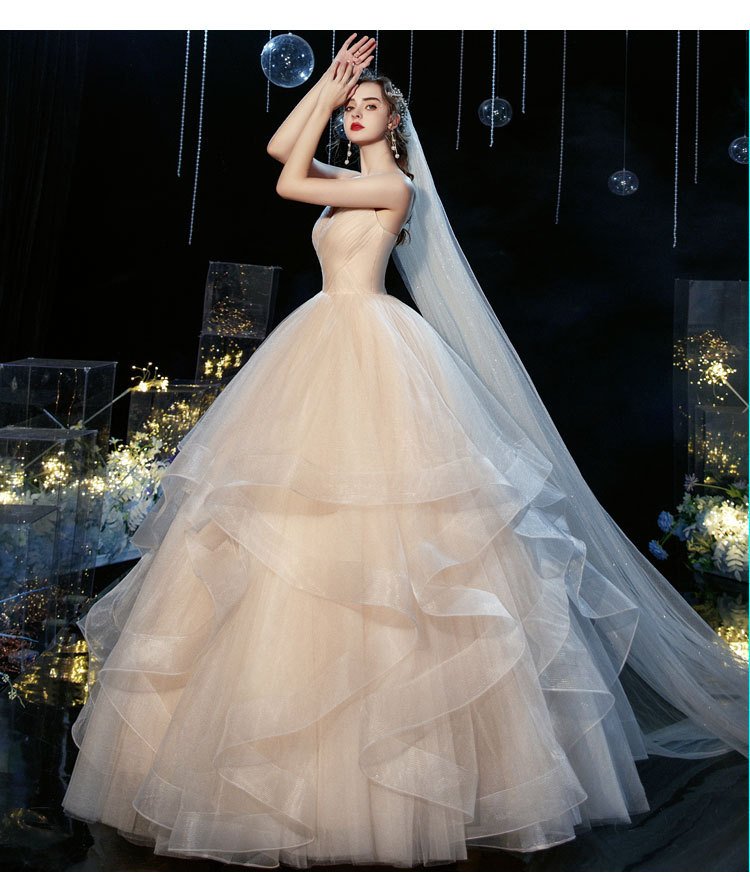New Temperament Sexy Deep V Wedding Dress, Tube Top Suspender Qi Di Mesh Wedding Photo Wedding Dress 22 undefined