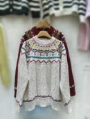 New Year's Red Sweater for Women's Autumn and Winter New Lazy Wind Niche Knitted Sweater for Women