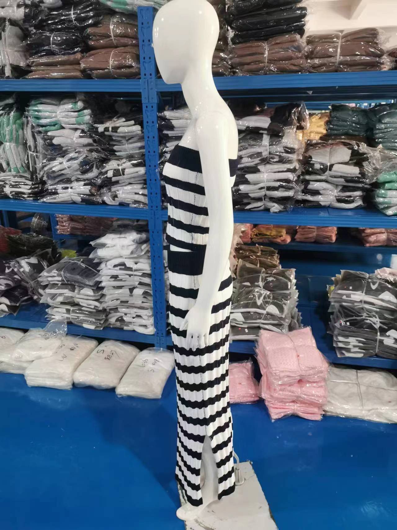 New Women's Clothing Sexy Sleeveless Color Matching Striped Split-ended Suit Skirt 29 undefined