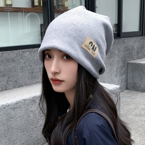 2PCS Knitted Hats-Children's Letters Spring and Autumn Internet Celebrities Show Their Faces Small Versatile Knitted Hats - Image 5