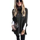 New Turtleneck Solid Color Street Hipster Sweater Loose Fashion Sweater Women's Shawl
