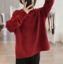Purple Turtleneck Sweater Jacket Autumn and Winter New Loose and Thin Pullover High-end Soft Waxy Bottoming Knitted Sweater Top