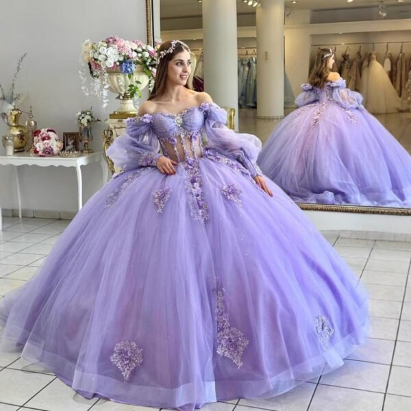 Floral One-Shoulder Tutu Dress with Bubble Sleeves - Spring Summer Elegant Party & Evening Wear