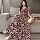 Prairie Dream Dress: Tiered Cotton Maxi - Cold Shoulder & Smocked Waist